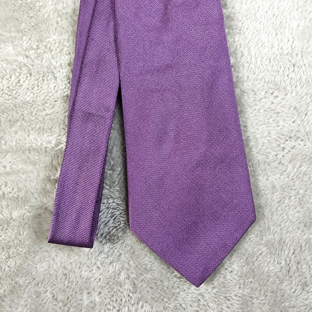 Vintage Lauren Ralph Lauren Tie Mens 56x3.75 Purple Necktie Made In Italy Preppy